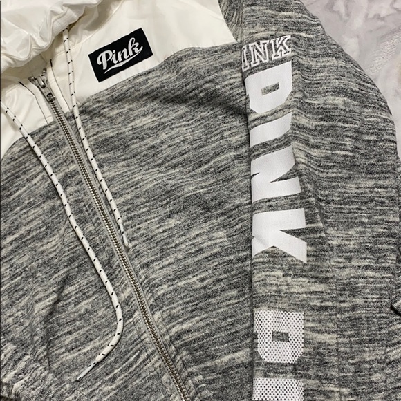 PINK full zip gray and white jacket - Picture 3 of 4